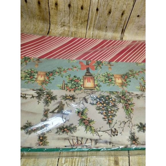 Vtg Christmas Artfaire Gift Wrap 24 Sheets 8 Designs Victorian Village NOS (4d) - Picture 5 of 9